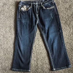 Jeweled Cropped Jeans